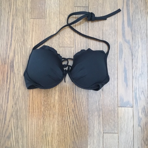 Victoria’s Secret The Fabulous Bikini Top Black 34D NWOT - Picture 1 of 3